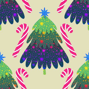 Noel ağacı kağıtları, kumaşlar, çarşaflar, yeni yıl ambalajları, çocuk giysileri baskısı ve Noel partisi aksesuarları için kusursuz kış oyuncakları deseni. Yüksek kaliteli illüstrasyon