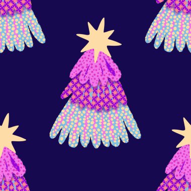 Noel ağacı kağıtları, kumaşlar, çarşaflar, yeni yıl ambalajları, çocuk giysileri baskısı ve Noel partisi aksesuarları için kusursuz kış oyuncakları deseni. Yüksek kaliteli illüstrasyon