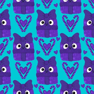 Kumaşlar, tekstil, ambalajlar, çocuklar ve ambalaj kağıtları için kusursuz hediyeler. Yüksek kaliteli illüstrasyon