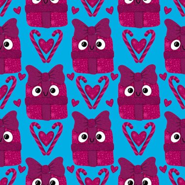 Kumaşlar, tekstil, ambalajlar, çocuklar ve ambalaj kağıtları için kusursuz hediyeler. Yüksek kaliteli illüstrasyon