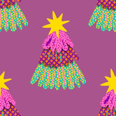 Noel ağacı kağıtları, kumaşlar, çarşaflar, yeni yıl ambalajları, çocuk giysileri baskısı ve Noel partisi aksesuarları için kusursuz kış oyuncakları deseni. Yüksek kaliteli illüstrasyon