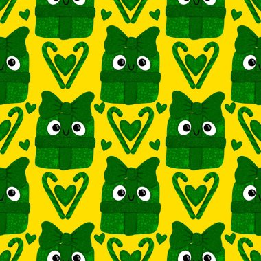 Kumaşlar, tekstil, ambalajlar, çocuklar ve ambalaj kağıtları için kusursuz hediyeler. Yüksek kaliteli illüstrasyon