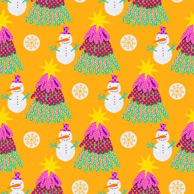 Noel ağacı kağıtları, kumaşlar, çarşaflar, yeni yıl ambalajları, çocuk giysileri baskısı ve Noel partisi aksesuarları için kusursuz kış oyuncakları deseni. Yüksek kaliteli illüstrasyon