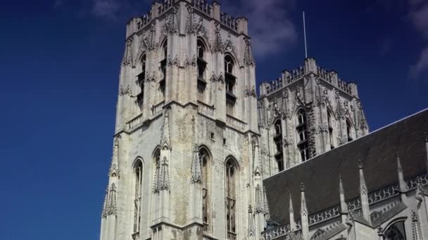 圣迈克尔大教堂在布鲁塞尔 比利时 — 图库视频影像