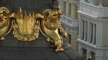 Gün batımı Madrid Gran Via Rating çatı üstten Metropolis görünüm 4k, panorama, gerçek zamanlı