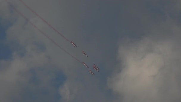 Rumänien Bukarest Circa 2018 Airshow Aerobatic Sport Plan Flygplan Akrobatik — Stockvideo