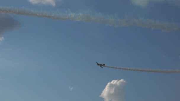 Romanya Bükreş 2018 Yaklaşık Airshow Akrobasi Spor Uçak Uçak Akrobasi — Stok video