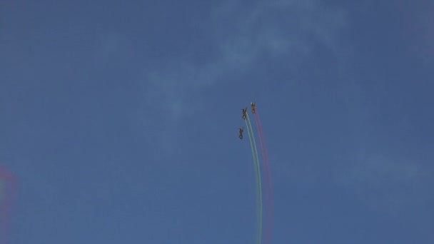 Rumunsko Bukurešť Cca 2018 Airshow Akrobatická Sportovní Letadlo Letadlo Akrobacie — Stock video