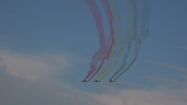 Rumänien Bukarest Circa 2018 Airshow Aerobatic Sport Plan Flygplan Akrobatik — Stockvideo