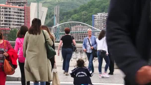 Bilbao España Circa 2017 Paisaje Urbano Bilbao Paisaje Urbano Con — Vídeo de stock