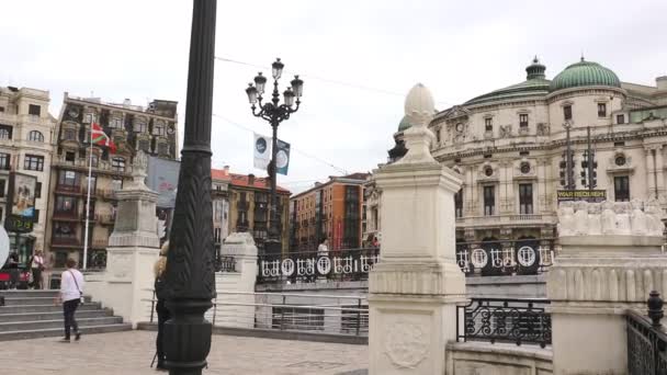 Bilbao Espanha Circa 2017 Paisagem Urbana Bilbau Paisagem Urbana Com — Vídeo de Stock