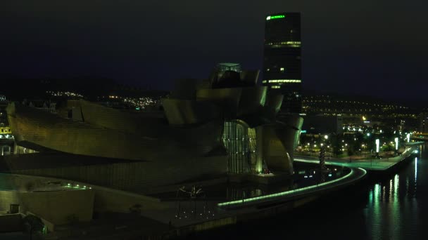 ビルバオ スペイン 2017 ビルバオ グッゲンハイム美術館 現代美術館 カナダ アメリカの建築家フランク ゲーリーによって設計されました ビルバオ — ストック動画