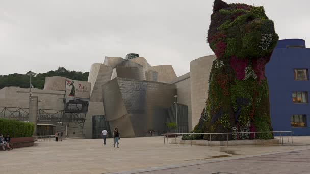 Bilbao Spain 2017 Guggenheim Museum Bilbao Museum Modern Contemporary Art — стоковое видео