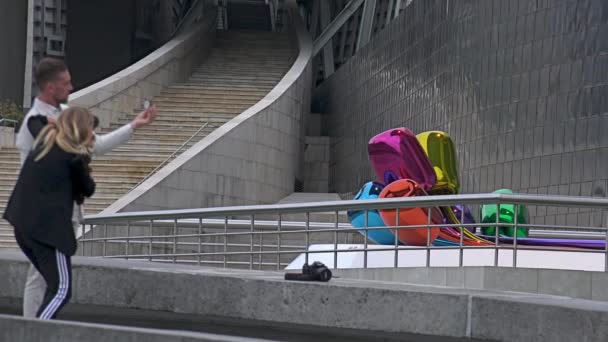 Bilbao Spanje Circa 2017 Guggenheim Museum Bilbao Een Museum Voor — Stockvideo