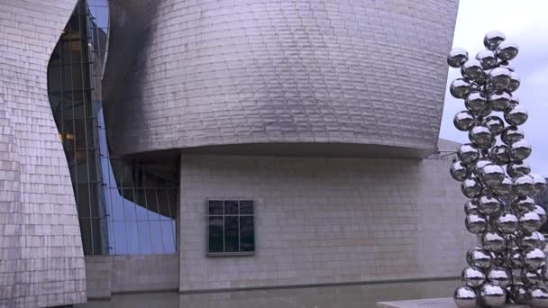 Bilbao Spanien Circa 2017 Guggenheim Museum Bilbao Museum För Modern — Stockvideo