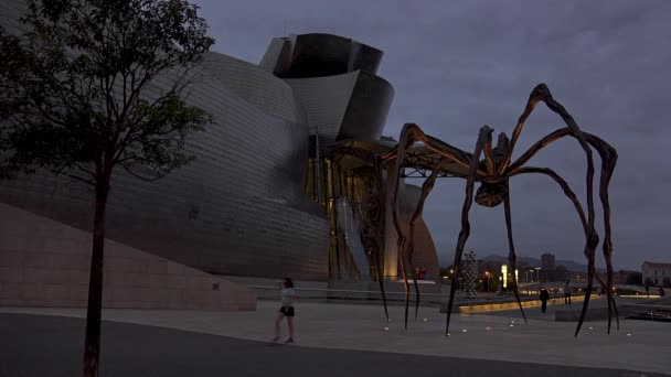 Bilbao Hiszpania Circa 2017 Muzeum Guggenheima Bilbao Jest Muzeum Sztuki — Wideo stockowe
