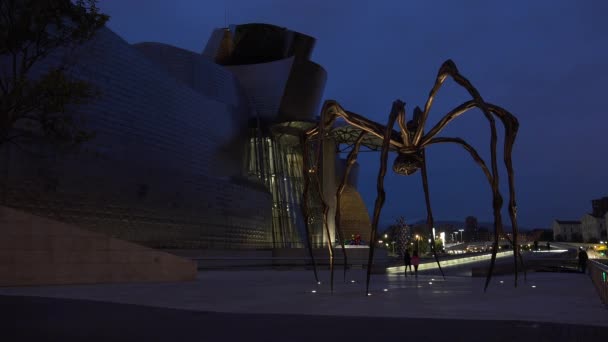 Bilbao Španělsko Cca 2017 Guggenheim Museum Bilbao Muzeum Moderního Současného — Stock video