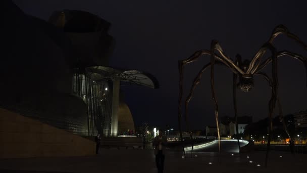 Bilbao Spanyolország 2017 Guggenheim Múzeum Bilbaoban Található Modern Kortárs Művészeti — Stock videók