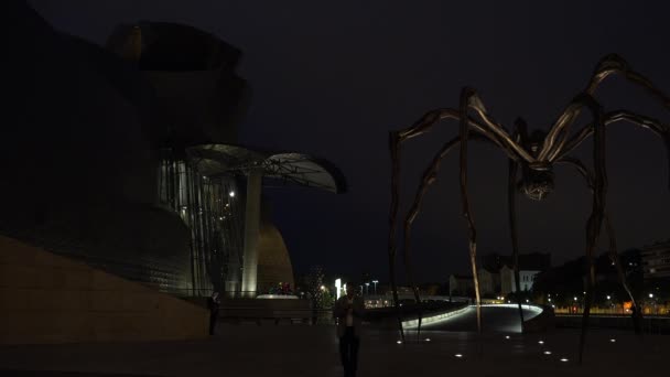 Bilbao Španělsko Cca 2017 Guggenheim Museum Bilbao Muzeum Moderního Současného — Stock video