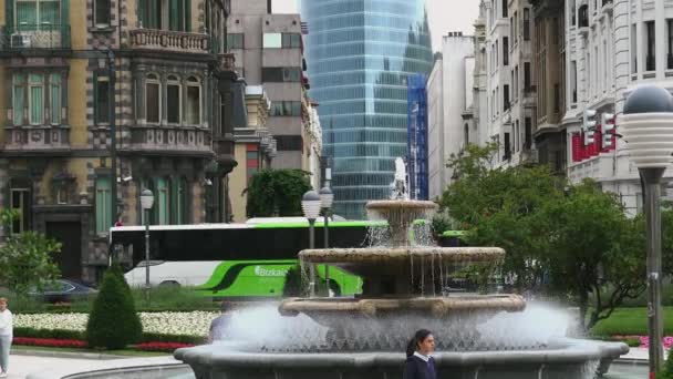 Bilbao Spanya 2017 Yaklaşık Moyua Meydanı Chavarri Sarayı Bilbao Spanya — Stok video