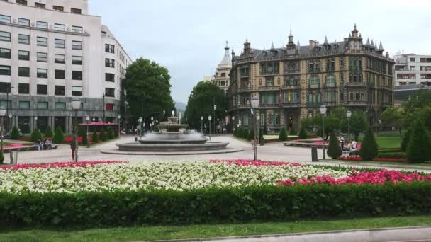 Bilbao Spanje Circa 2017 Moyua Plein Chavarri Paleis Bilbao Spanje — Stockvideo