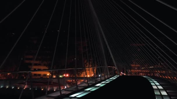 Bilbao Spanje Circa 2017 Zubizuri Bridge Santiago Calatrava Bilbao Spanje — Stockvideo