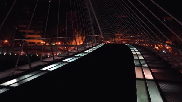 Bilbao Spanien Circa 2017 Zubizuri Bro Santiago Calatrava Bilbao Spanien — Stockvideo