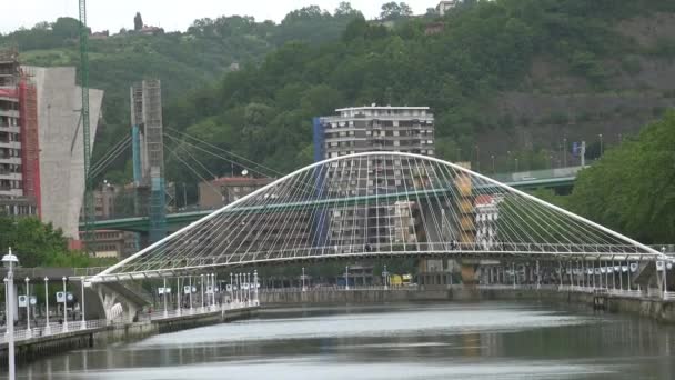 Bilbao Espagne Circa 2017 Pont Zubizuri Santiago Calatrava Bilbao Espagne — Video