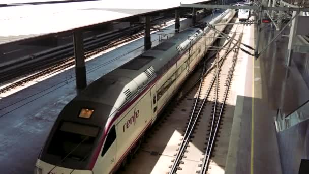 Madrid Espanha Cerca 2018 Comboios Estação Ferroviária Madrid Atocha — Vídeo de Stock