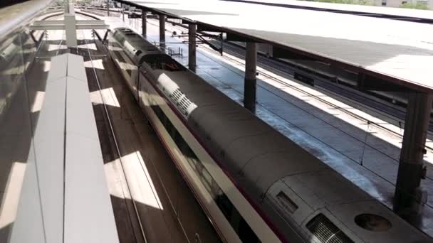 Madrid España Circa 2018 Trenes Estación Tren Madrid Atocha — Vídeo de stock