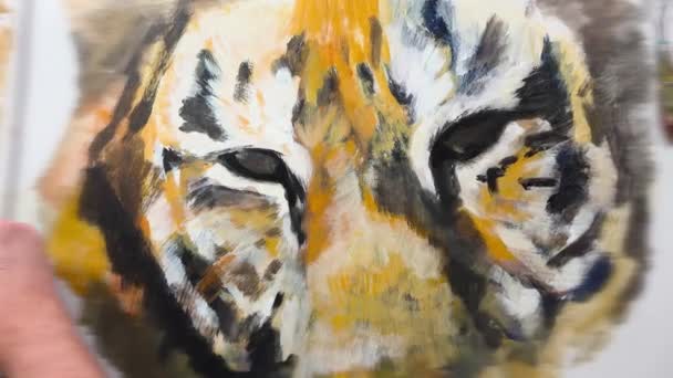 老虎眼的艺术手绘 视频会话 — 图库视频影像