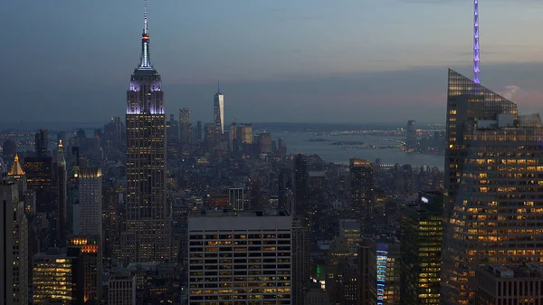 Nueva York Vista Aérea Del Centro Manhattan Los Rascacielos Del — Foto de Stock