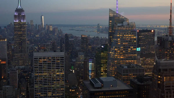 Nueva York Vista Aérea Del Centro Manhattan Los Rascacielos Del —  Fotos de Stock