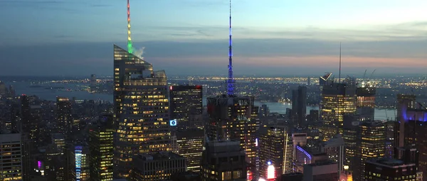 Nueva York Vista Aérea Del Centro Manhattan Los Rascacielos Del — Foto de Stock