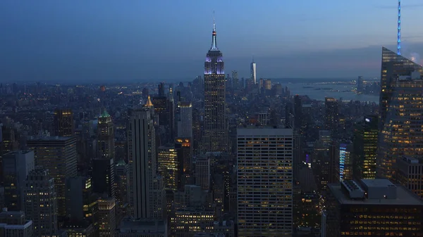 Nowy Jork Usa Widok Lotu Ptaka Manhattan Midtown Wieżowce Śródmieścia — Zdjęcie stockowe