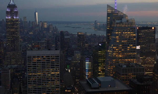 Nueva York Vista Aérea Del Centro Manhattan Los Rascacielos Del — Foto de Stock