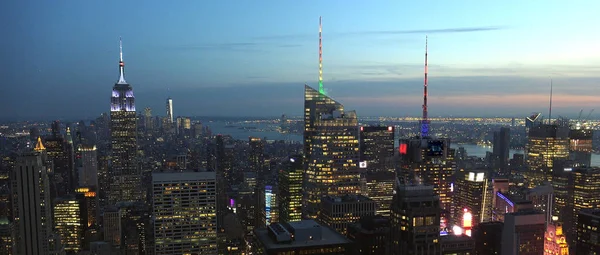 Nueva York Vista Aérea Del Centro Manhattan Los Rascacielos Del — Foto de Stock