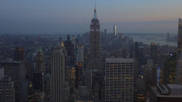 New York Usa Flygvy Över Manhattan Midtown Och Downtown Skyskrapor — Stockfoto