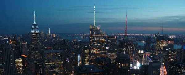 Nova Iorque Eua Vista Aérea Centro Manhattan Centro Dos Arranha — Fotografia de Stock