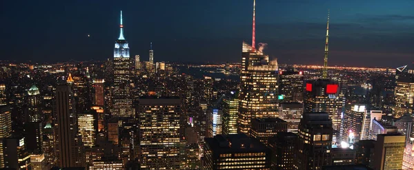New York Usa Letecký Pohled Centrum Manhattanu Městské Mrakodrapy Době — Stock fotografie