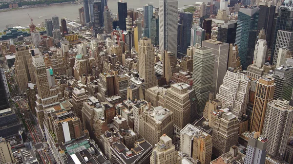 New York Usa Aerial View Manhattan Midtown Downtown Skyscrapers — Stock Photo, Image