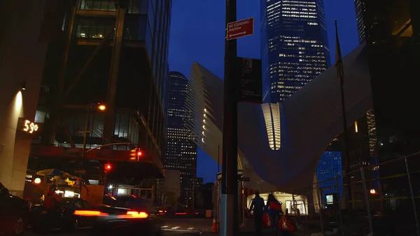 New York Usa Forma Futuristica Oculus Transportation Hub Presso World — Foto Stock