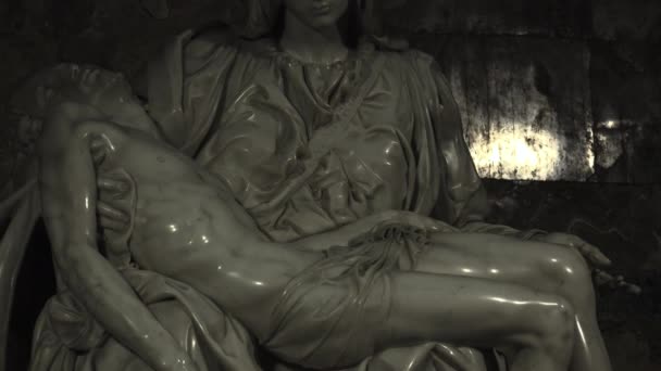 Vaticano Roma 2019 Turisti Alla Scultura Pieta Michelangelo All Interno — Video Stock