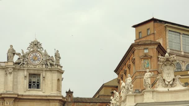 梵蒂冈 2019年左右 意大利 梵蒂冈和圣彼得斯大教堂 梵蒂冈城是罗马市内的一个封闭飞地 — 图库视频影像