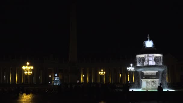 Vista Noturna Basílica Papal São Pedro Vaticano Basílica Papale San — Vídeo de Stock