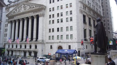 NEW YORK CITY, USA-circa 2019:New York Stock Exchange. NYSE is the largest stock exchange in the world clipart