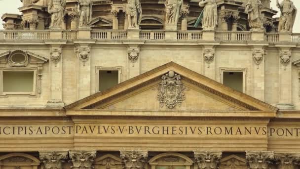 Vista Basílica San Pedro Roma Vaticano Italia — Vídeos de Stock