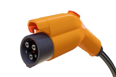 Beyaz arka plan üzerinde izole güç şarj cihazı. 3D çizim