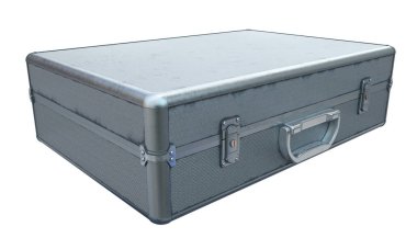 beyaz bir arka plan üzerinde kilitleri ile bavul demir. 3D çizim