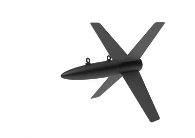 Beyaz arka plan üzerinde hava bomba. 3D çizim